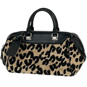 Louis Vuitton Baby Monogram Leopard Handbag Beige Black